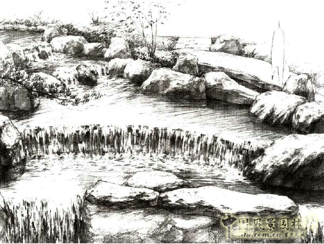 枡野俊明 中庭 瀑松庭