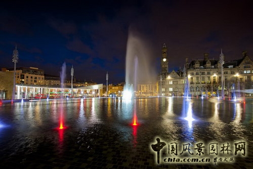 英國城市公園 水景 景觀 噴泉 世界園林 中國風景園林網