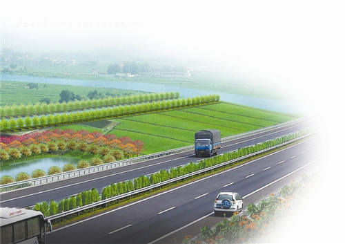 東莞 綠化 廣深高速公路 鳳凰木 生態(tài)景觀帶 中國(guó)風(fēng)景園林網(wǎng)