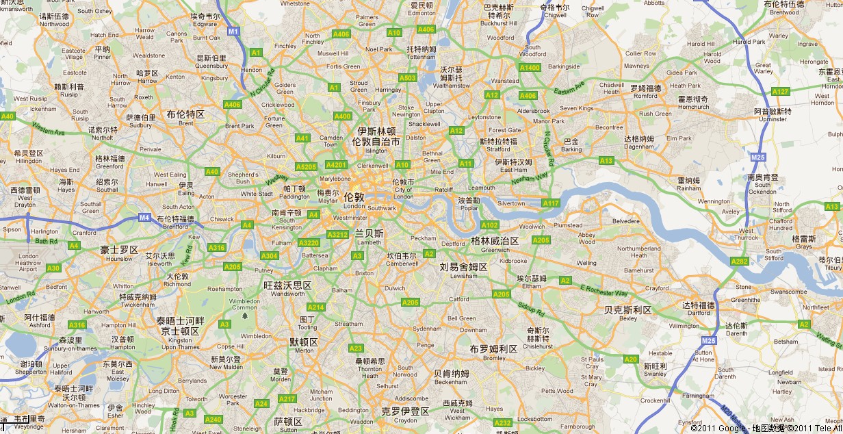 倫敦與泰晤士河的地理位置