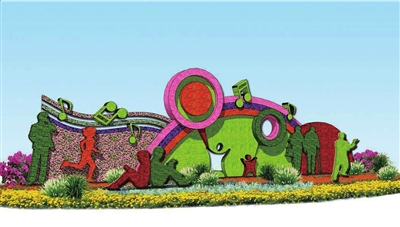 超級花籃 天安門廣場 國慶 立體花壇 中國風景園林網