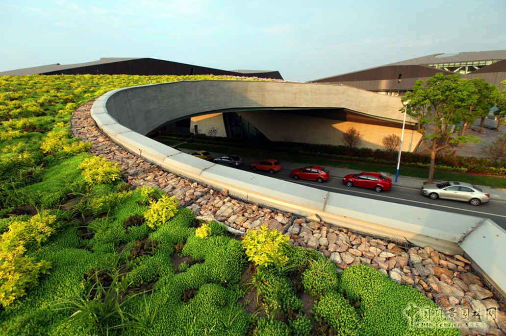 空中花海 國內 最大 屋頂花園 巨人網絡總部 中國風景園林網