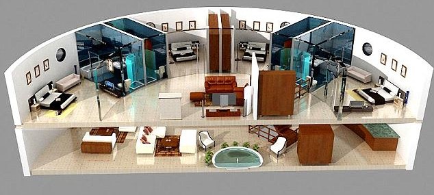 地下“世界末日避難所”內的空間十分寬敞。