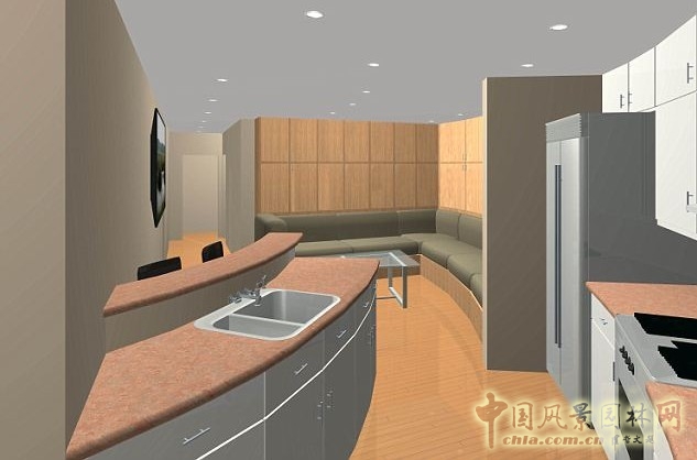 “世界末日避難所”內的開放式廚房