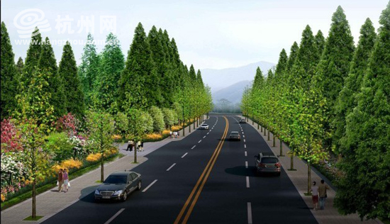 虎跑路綠化彩化提升工程效果圖