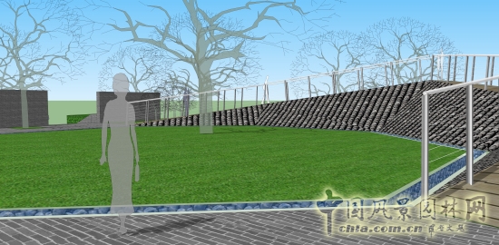 從院內(nèi)看瓦坡