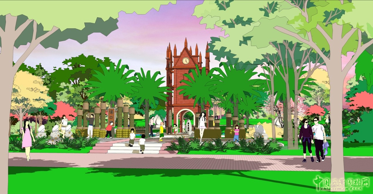 椰門入口設(shè)計透視