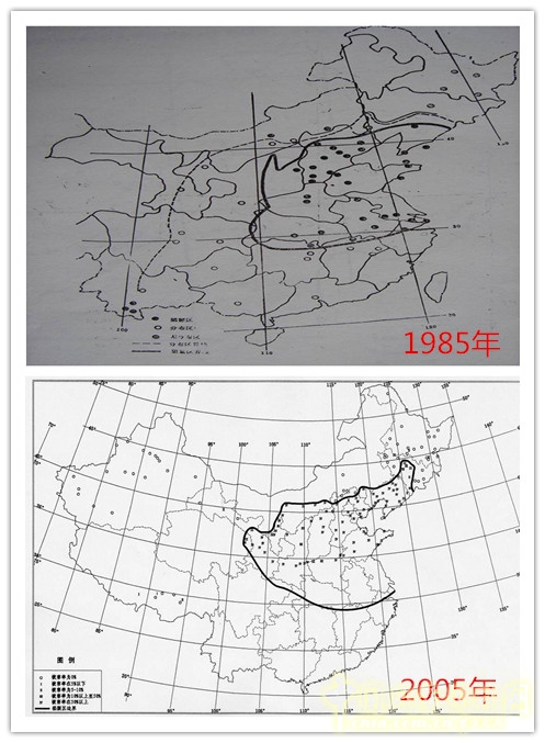 中國光肩星天牛水平分布圖
