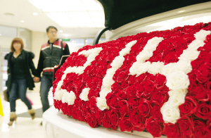 津城情人節玫瑰花“怒放”