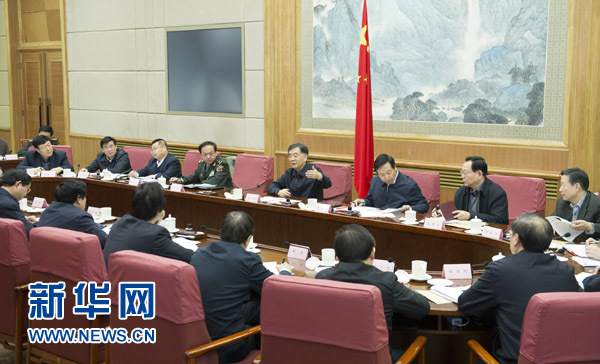 2月19日，國務(wù)院副總理、全國綠化委員會主任汪洋在京主持召開全國綠化委員會全體會議。 新華社記者 黃敬文 攝