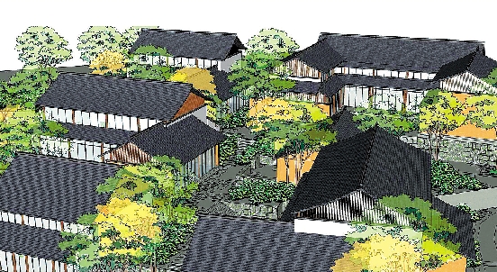 中國美院風景建筑設計研究院設計的坡地民居。