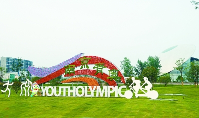 青奧元素花卉墻