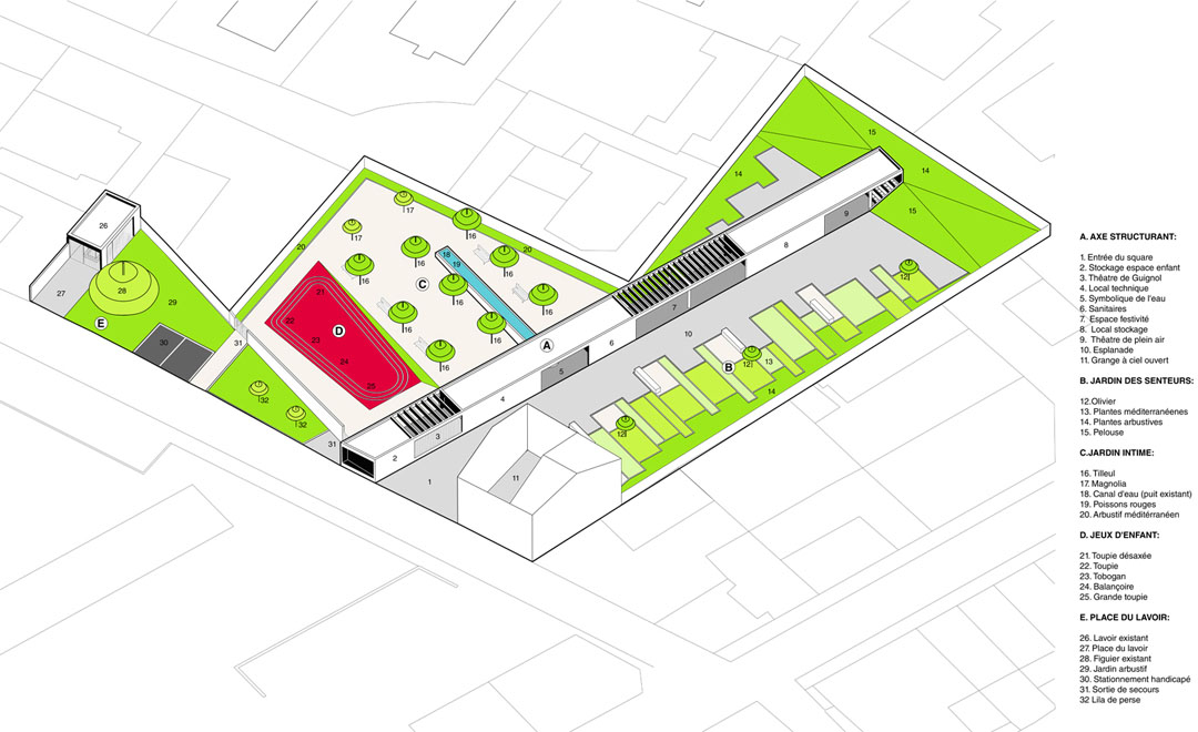 法國,馬賽Gignac la Nerthe市中心廣場景觀項目
