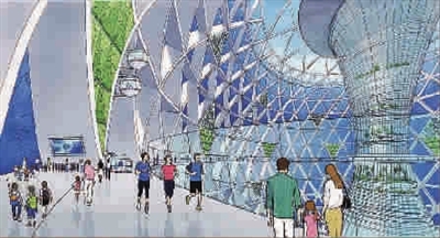 未來人們在水下城市中舒心地生活