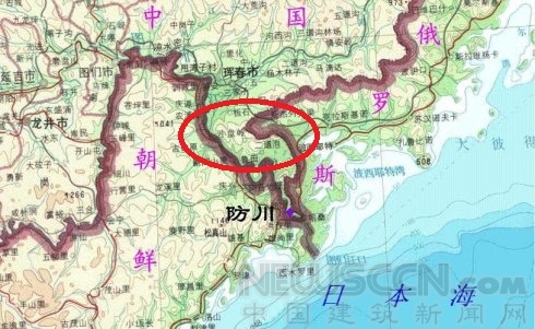 示意圖：中俄朝交界地帶