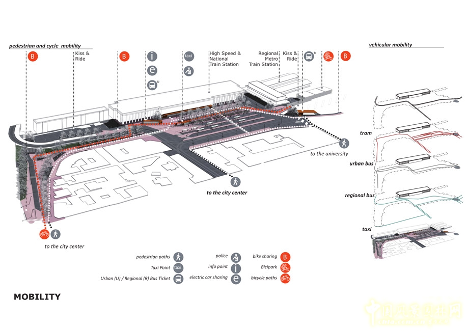 意大利帕多瓦火車站站前廣場(chǎng)