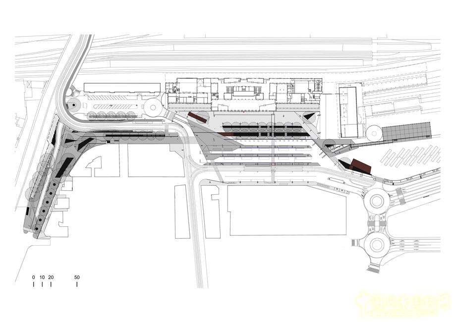 意大利帕多瓦火車站站前廣場(chǎng)