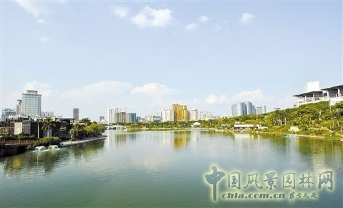 民歌湖良好的環境為南寧市海綿城市建設奠定了基礎