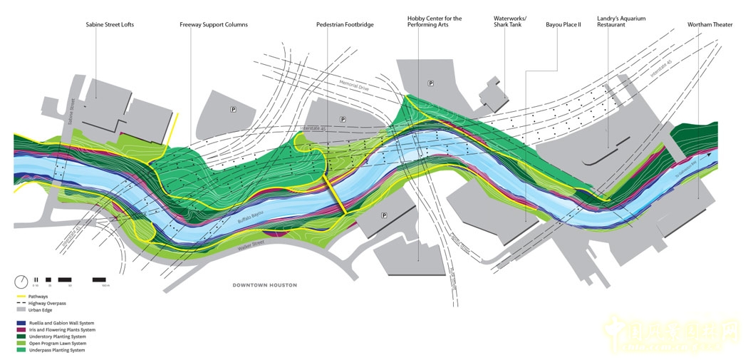 SWA作品：美國休斯敦市布法羅河濱漫步公園景觀設計