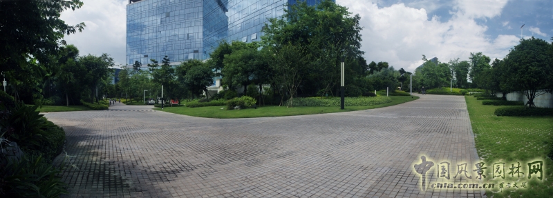 擋墻花園園路鋪裝效果