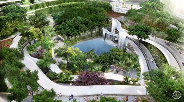 新加坡高層的“空中森林”和瀑布