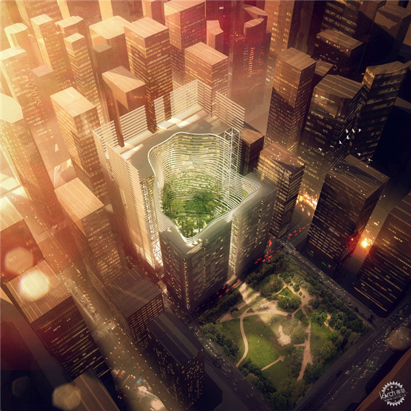 新加坡高層的“空中森林”和瀑布