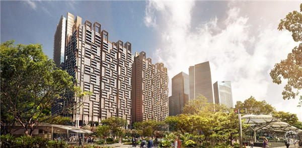 新加坡高層的“空中森林”和瀑布