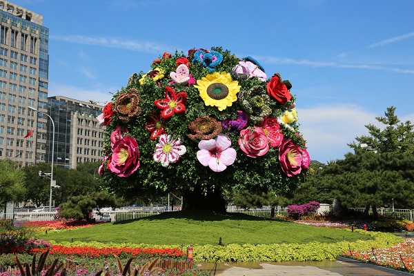 2015年中國人民抗戰勝利70周年紀念活動立體花壇