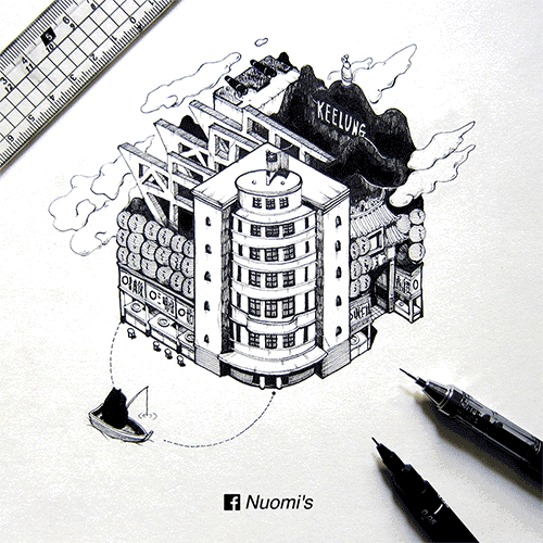 賞析：呆萌的臺灣建筑畫