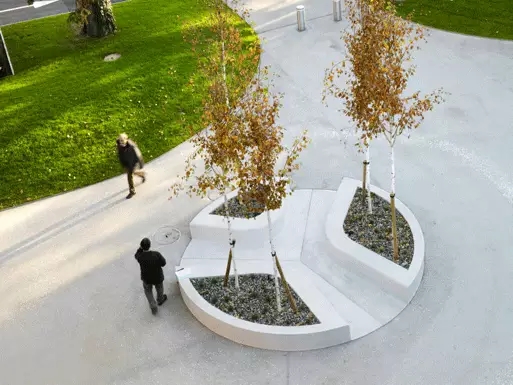 樹池和坐凳的完美組合