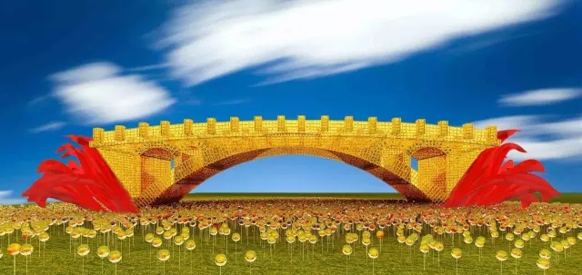 今年國慶天安門廣場中心花籃亮點多!