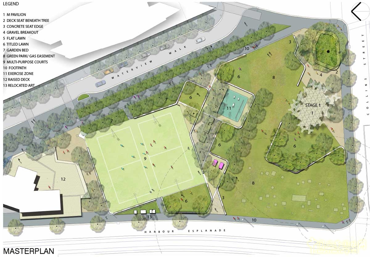 墨爾本海港區城市公園一期工程景觀