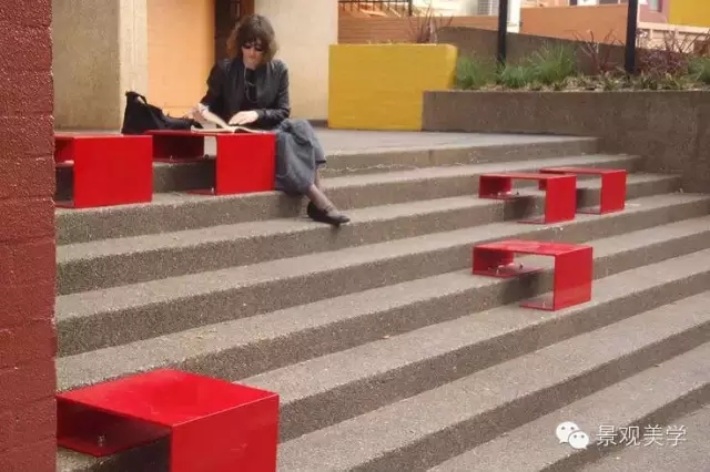 用不同景觀臺階的形態表達不同的景觀概念