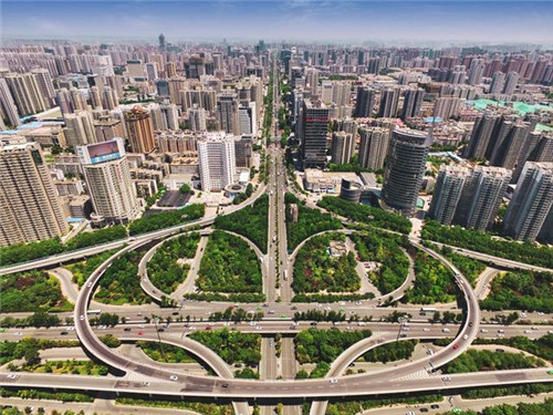 陜西西安打造靚麗新北城 市民點(diǎn)贊立體綠化