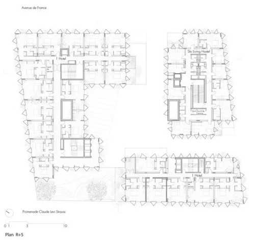 隈研吾新作Aurore T5B酒店 巴黎版空中花園