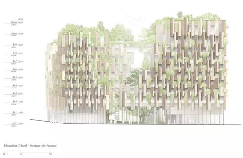 隈研吾新作Aurore T5B酒店 巴黎版空中花園