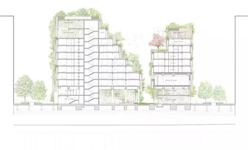 隈研吾新作Aurore T5B酒店 巴黎版空中花園