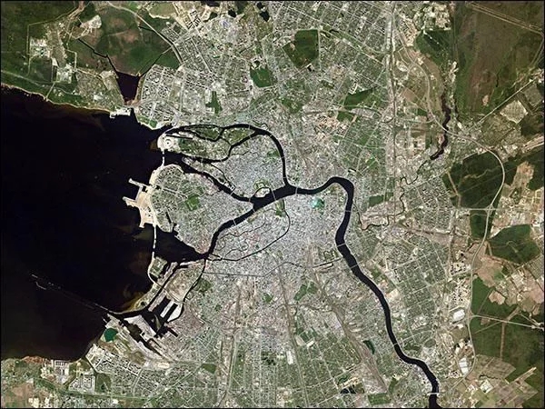 衛(wèi)星拍攝的世界運(yùn)河衛(wèi)星影像