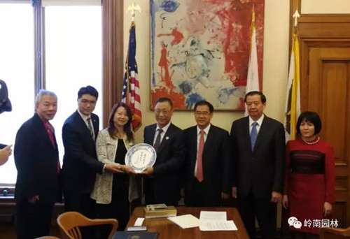 嶺南園林尹洪衛董事長率團赴美考察