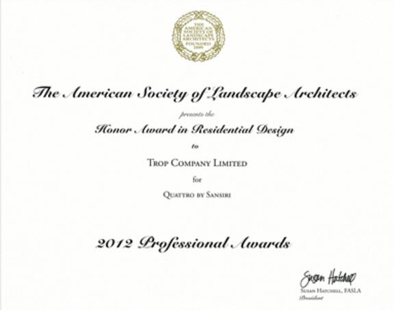 TROP榮獲ASLA2012住宅景觀設計大獎