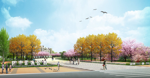 園冶杯專業(yè)獎(jiǎng):固安迎賓大道街角北、南公園