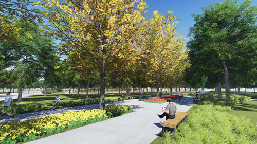 園冶杯專業(yè)獎(jiǎng):固安迎賓大道街角北、南公園