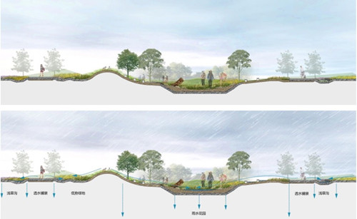 園冶杯專業(yè)獎(jiǎng):固安迎賓大道街角北、南公園
