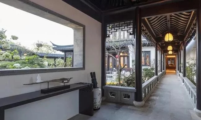 中式庭院，廊道設計，精致景觀