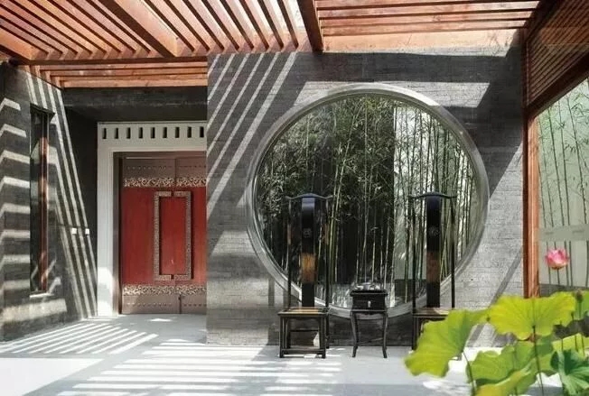 中式庭院，廊道設計，精致景觀