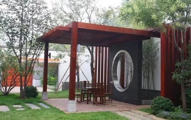 中式庭院，廊道設計，精致景觀