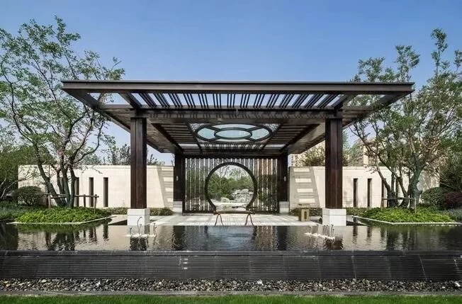 中式庭院，廊道設計，精致景觀