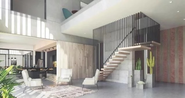 內部高十米 帶草坪屋頂和室內花園的別墅