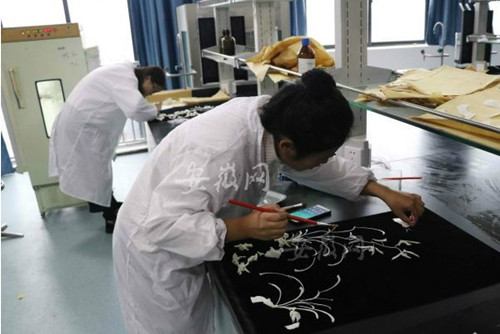 7大學生4個月用百塊魚骨做成梅蘭竹菊標本