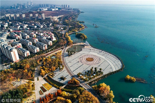 航拍白龜湖國家濕地公園美如畫